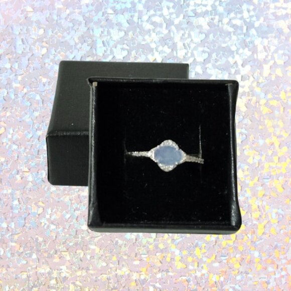 BP Genuine Light Blue Quartz Ring - Rhodium Plating (Size 6) - Picture 5 of 7